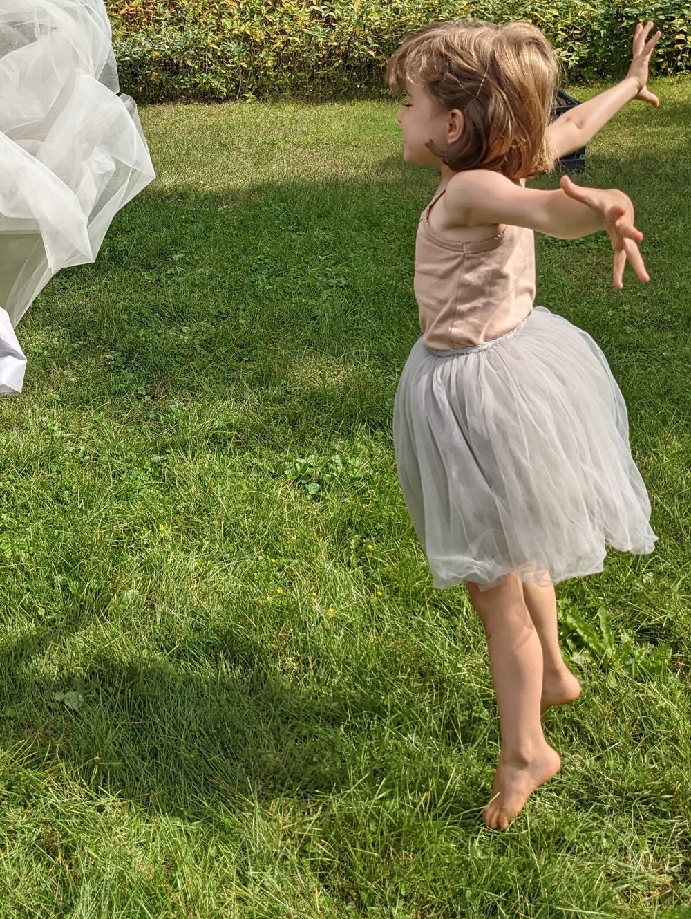 5-7Y Bluish Tulle Skirt Baby Celine Tutu Pale Grey Kids